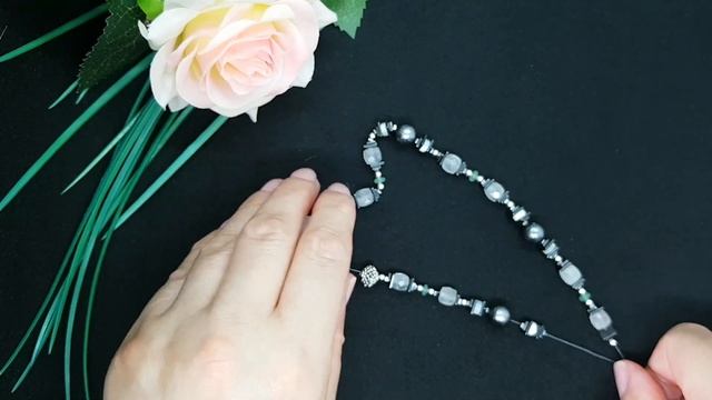 КОЛЬЕ С КУЛОНОМ.  Necklace DIY. Handmade. Розовый Кварц в украшениях.