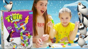 Играем в настольную игру Башня пингвинов. Супер КЛАССНАЯ ИГРА!