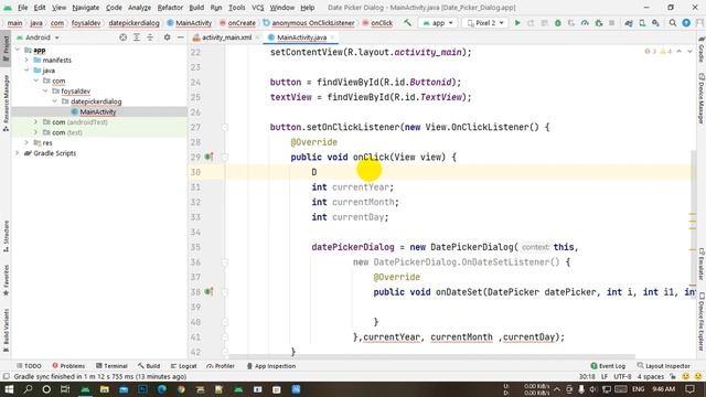 Android Bangla Tutorial 7.24 - datepickerdialog android tutorial смотреть онлайн