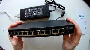 Блок питания для IP камер, технология PoE. (AN-S10P8G-120)