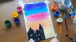 Рисуем салют к 9мая с детьми(соль, гуашь)