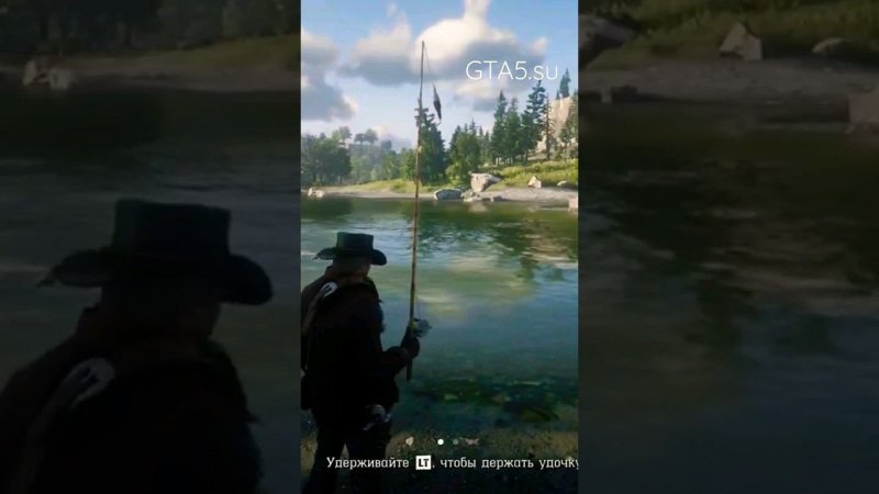 Рыбалка в Red Dead Redemption 2 обучение ловле рыбы #рыбалка #fishing #nature