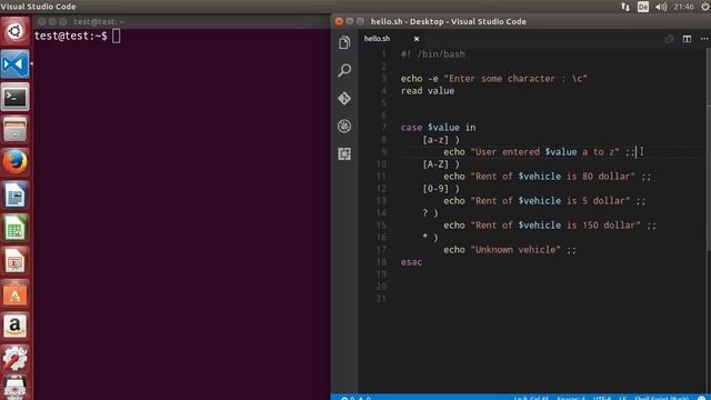 Shell Scripting Tutorial for Beginners 13 - The case statement Example