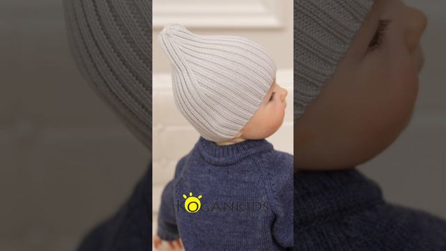 Детская шапка-бини светло-серого цвета смотреть онлайн