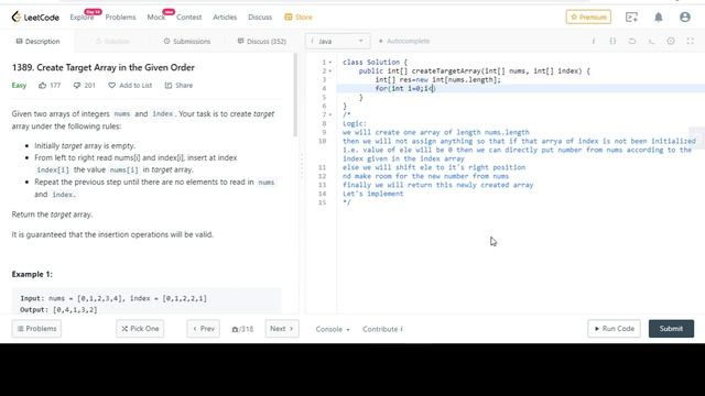 1389. Create Target Array in the Given Order|leetcode|Java смотреть онлайн