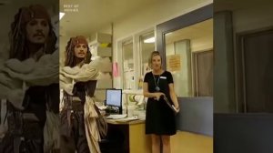 Johnny Depp as "Captain Jack Sparrow" sails into Vancouver to visit patients at BCCH [FULL VIDEO}