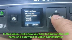 How to find wifi name and password of Epson L3070 printer.epson printar 3070 wifi passowd 2022.