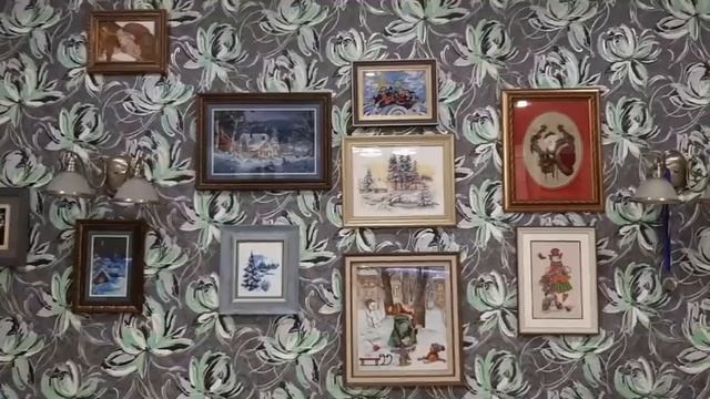 4 оформленные работы. Зимняя стена. Картины у меня дома. Вышивка крестом. смотреть онлайн