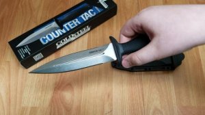 COLD STEEL COUNTER TAC I STAINLESS FIXED DAGGER BLADE BLACK HANDLE KNIFE 10BCTL
