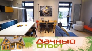 "Дачный ответ": Эргономичная кухня-гостиная с цветными акцентами