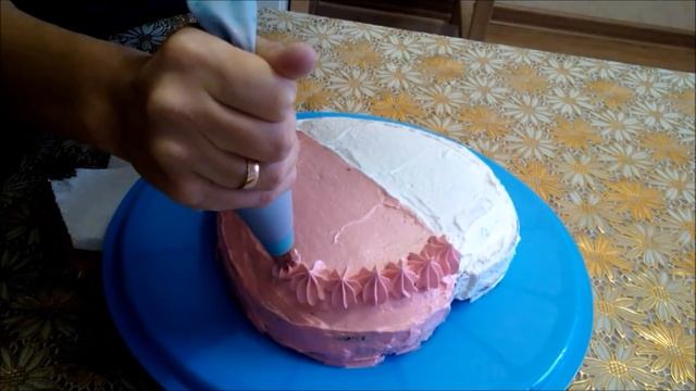 Вкусный ,красивый торт Медовик на кефире Рецепт Украшаем торт кремом Cake decoration СЕРДЦЕ смотреть онлайн