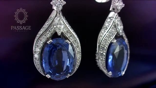 Passage Jewellery - Серьги с сапфирами и бриллиантами фантазийной огранки
