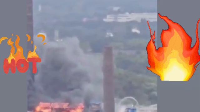 Дуйсбург (земля Северный Рейн-Вестфалия). Произошел пожар на производстве сульфата цинка.