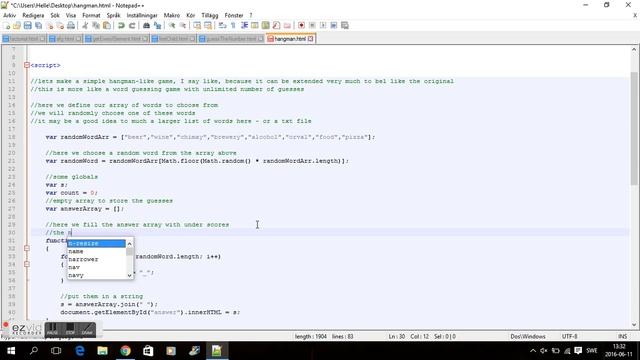 JAVASCRIPT HANGMAN GAME смотреть онлайн