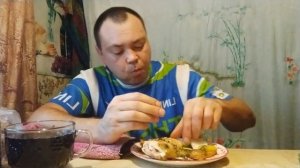 Мукбанг:Курочка, Язык в кляре, картошка, овощи. #mukbang #youtube #asmr #foodia