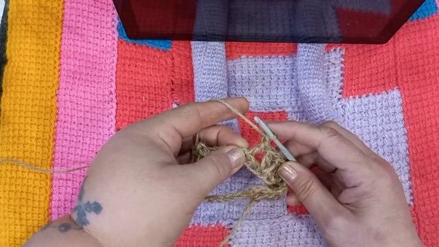 Мк. Эко мочалка из джута  связана по кругу .#мочалкакрючком