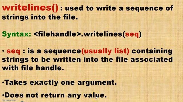 Functions to write data in a text file смотреть онлайн