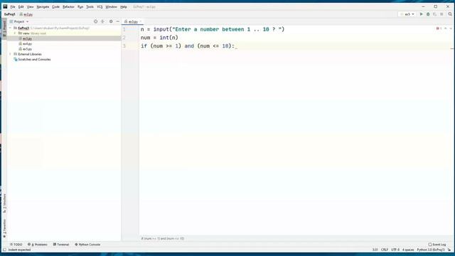Learning Python - Exercises on Conditional Execution - Exercise 1