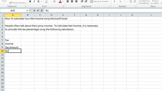 00033 - How To Calculate Your Net Income Using Microsoft Excel