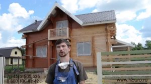 Окраска дома из двойного бруса покрасочной станцией Graco