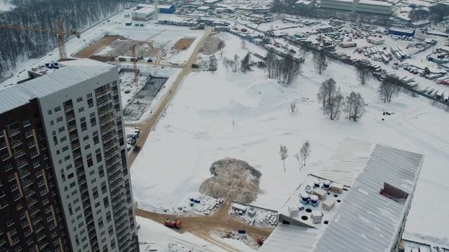 ЖК 1-й Лермонтовский: ход строительства на начало февраля. Обзор с квадрокоптера смотреть онлайн