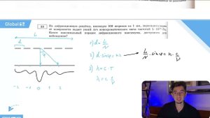 На дифракционную решётку, имеющую 500 штрихов на 1 мм, перпендикулярно её поверхности падает - №