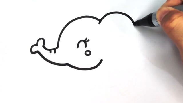 ?Easy Cute Elephant Drawing | Bolalar uchun oson chizish | Easy drawing for kids??