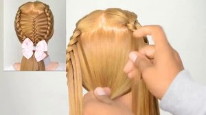 Плетение косы девочкам в школу.