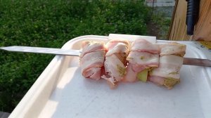 Рулетики куриные на мангале! #семейкаблохиных