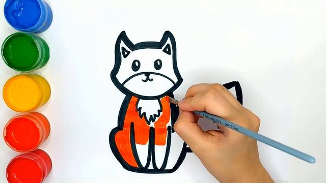 Как нарисовать лису / Рисунки и раскраски малышам / Мультик раскраска для детей смотреть онлайн