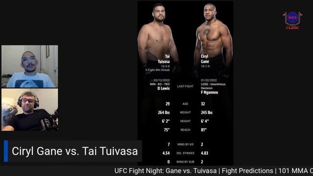 Cyril Gane vs. Tai Tuivasa | Fight Prediction | 101 MMA Clinic