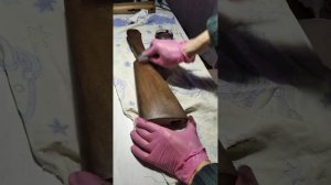 Реставрация дерева цветным воском ружья Иж 27