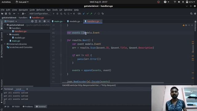 Get all Events from Database | Golang REST API | MySql | Gorilla Mux