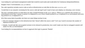 Git branch management vs deployable environments