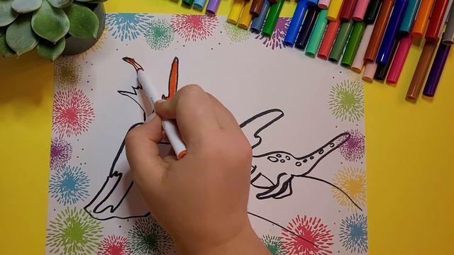 How to Draw Volcano and Dinosaur for kids. Parasaurolophus. Как нарисовать вулкан и динозавра. смотреть онлайн