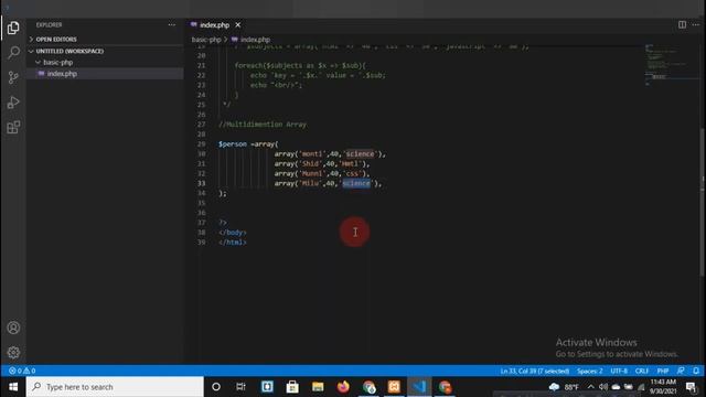 php learning for beginners bangla | Multidimensional Array | (Part - 08)