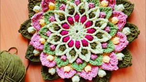 21. Вязание. Крючок. Салфетка Астерия 21 ряд. Схемы вязания.mp4