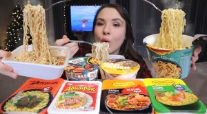 МУКБАНГ пробуем всю лапшу быстрого приготовления mukbang asmr