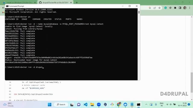 Drupal installation with Docker | D4Drupal
