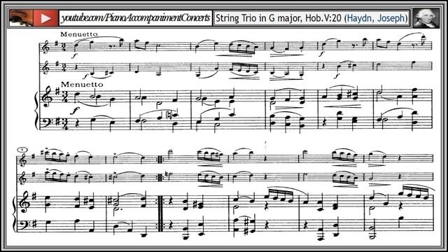 Haydn Sonata no. 2 for 2 Violins Op.8 in G Major PIANO ACCOMPANIMENT
