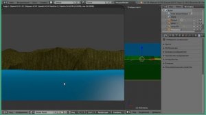 Текстуры берега и воды в 3D-модели маяка в Blender