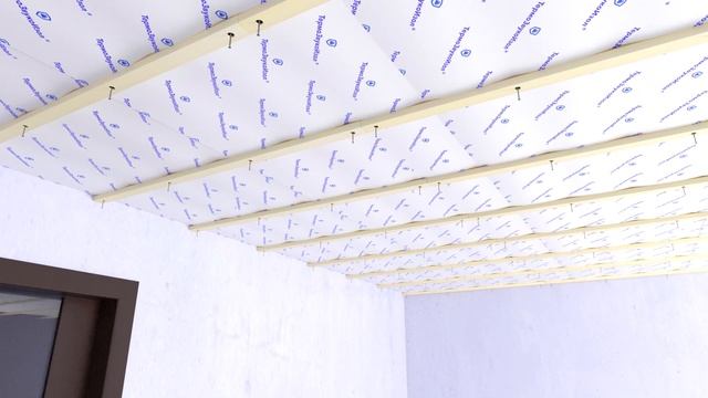 Звукоизоляция под натяжной потолок! Базовая система, подробный монтаж в 3D | Монтаж с ТехноСонус