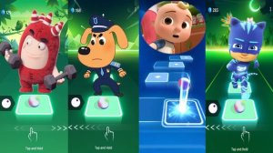 Oddbods Bubbles ? Coco melon ? Sheriff labrador ? Pj maks l Tiles Hop EDM Rush
