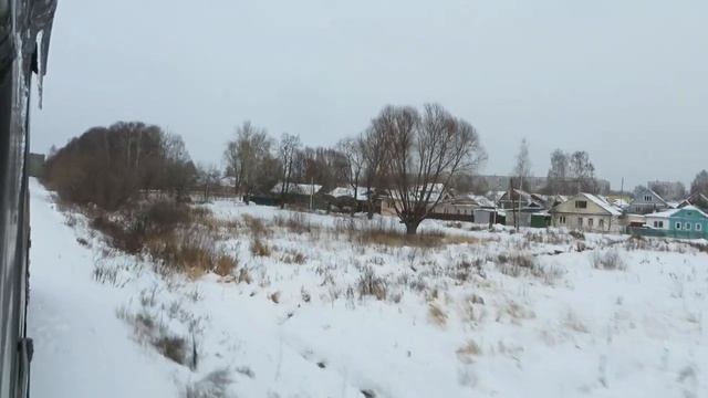 Вид из окна поезда - Жд Муром-Ковров в черте г.Мурома (Владимирская обл.) смотреть онлайн