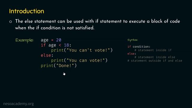 The if-else Statement in Python