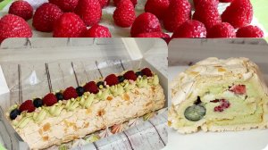 МЕРЕНГОВЫЙ РУЛЕТ С ФИСТАШКОВЫМ КРЕМОМ С МАСКАРПОНЕ//MERINGUE ROLL WITH PISTACHIO CREAM