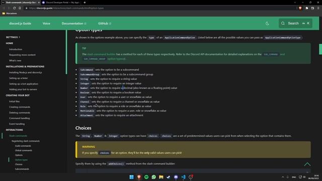 Opciones en SlashCommands | Discord.JS V13