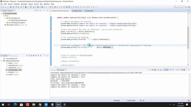 Java | Object class - super class and it methods