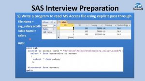 SAS Interview preparation 2 | EXPLICIT PASS THROUGH | DATABASE CONNECTION