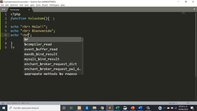 Declaración de una Función en PHP смотреть онлайн